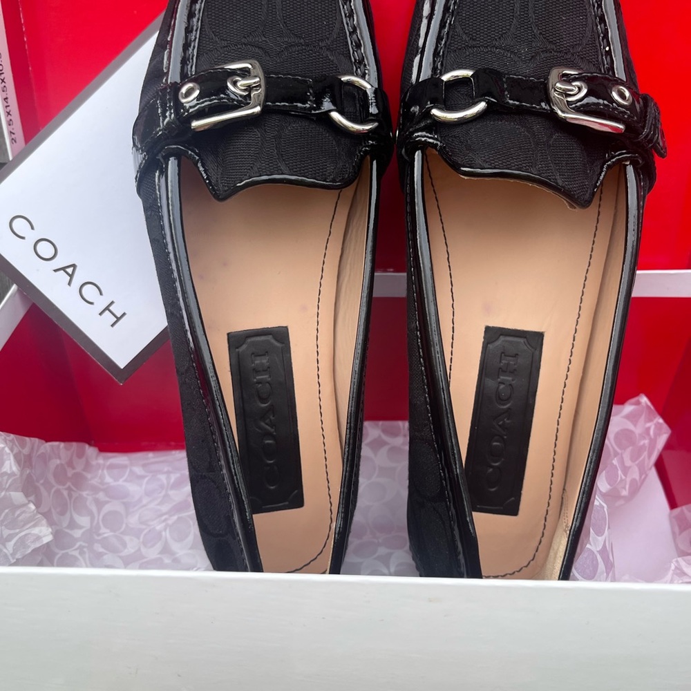VINTAGE…Coach Black Signature Canvas Horsebit Loafers/NEVER WORN in ORIGINAL BOX - Picture 3 of 17